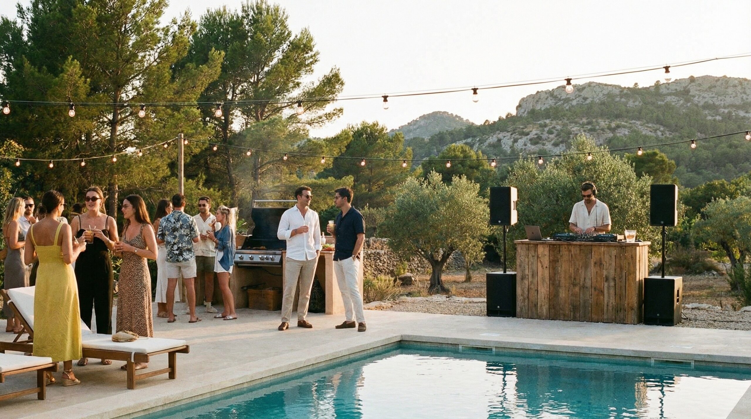 Tardeo humor amarillo con piscina y ambiente